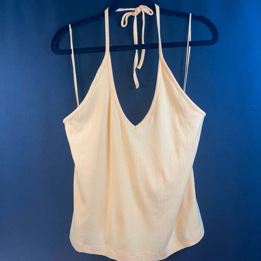 2X - Old Navy Ribbed Halter Tank Top Wild Papaya